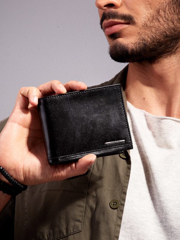 Wholesale Black wallet for male horizontal