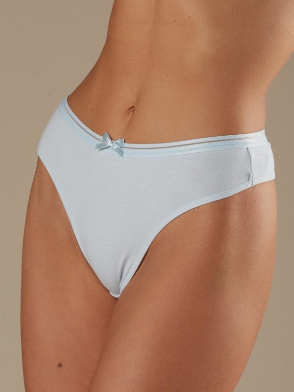 Wholesale Light blue cotton thong