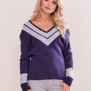 Wholesale Purple V-neck sweater