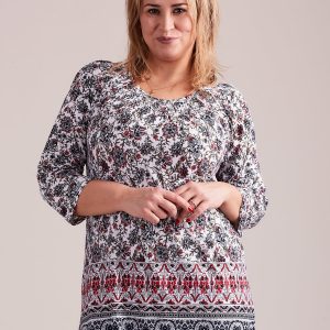 Wholesale Plus Size White Women's Blouse