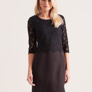 Wholesale Black Elegant Dress with Lace