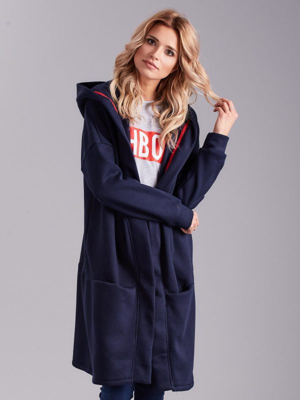 Wholesale Navy blue sweatshirt cover with hood