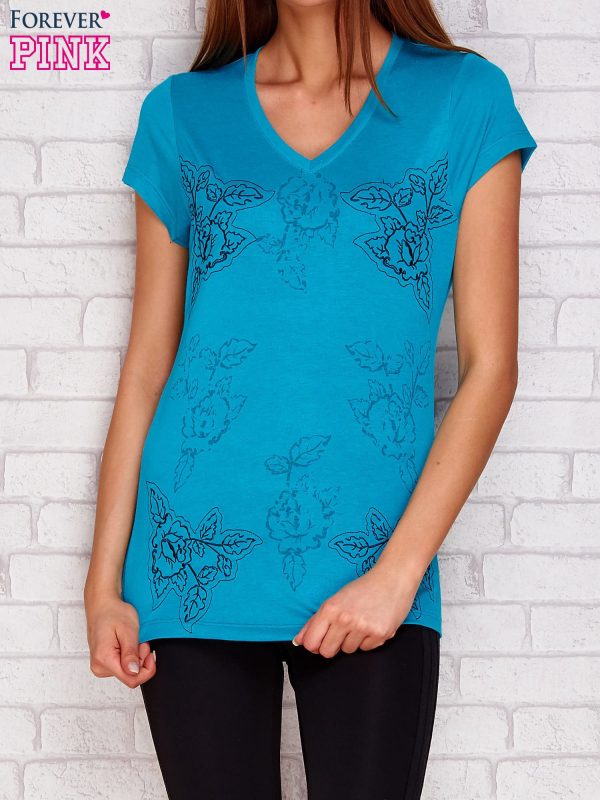 Wholesale T-shirt with vegetable motif dark green