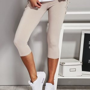 Wholesale Beige short leggings lace up