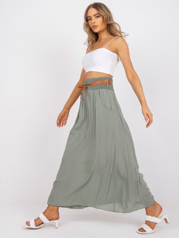 Wholesale Khaki boho viscose maxi skirt OCH BELLA