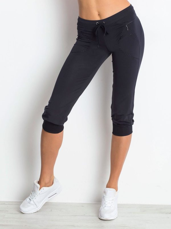 Wholesale Navy blue capri pants with pocket