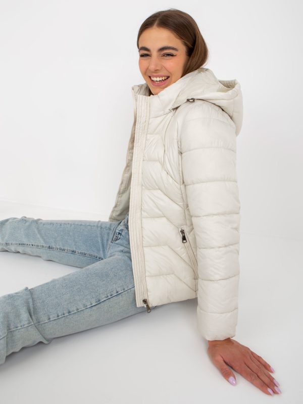 Wholesale Light beige women's transition jacket with quilting