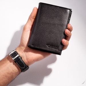 Wholesale Black Vertical Men's Open Wallet