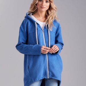 Wholesale Blue women's zipper sweatshirt