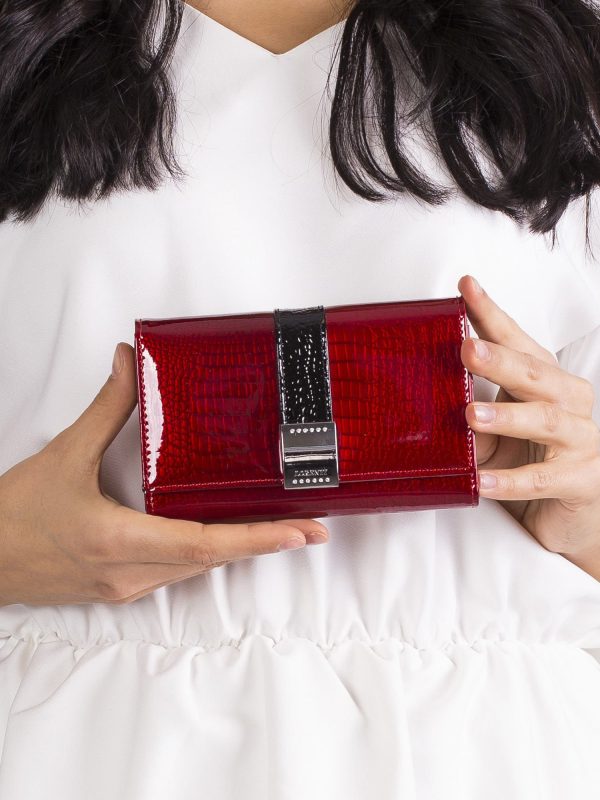 Wholesale Olong Patent Leather Wallet Red