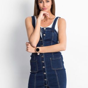 Wholesale Dark blue denim dress