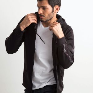 Wholesale Black Men's Hooded Sweatshirt