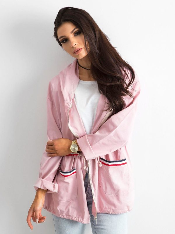 Wholesale Dirty Pink Lightweight Hooded Jacket