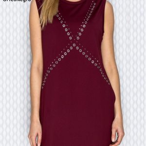 Wholesale Tunic with rhinestones burgundy