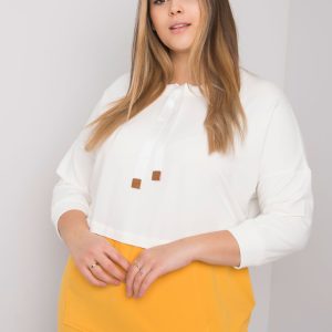 Wholesale Ecru-yellow plus size sweatshirt without hood Sira