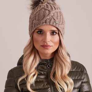 Wholesale Beige knitted hat