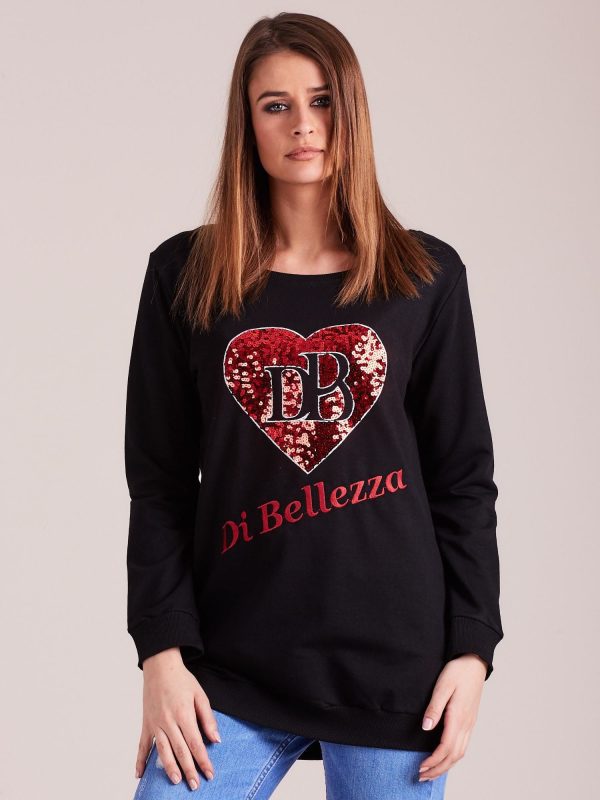 Wholesale Black sweatshirt with applique