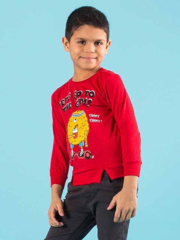 Wholesale Red blouse for boy made of cotton