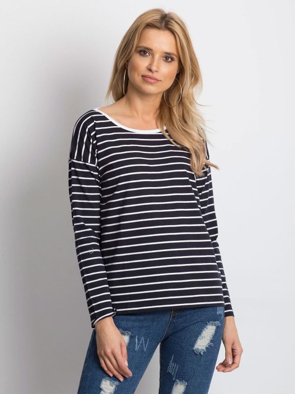 Wholesale Navy blue striped blouse