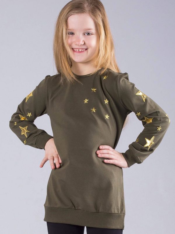 Wholesale Khaki children's sweatshirt with stars