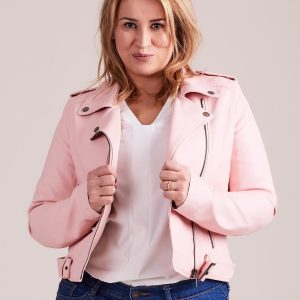 Wholesale Pale Pink Plus Size Eco-Leather Ramone