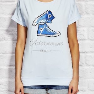 Wholesale Light blue t-shirt with sneakers