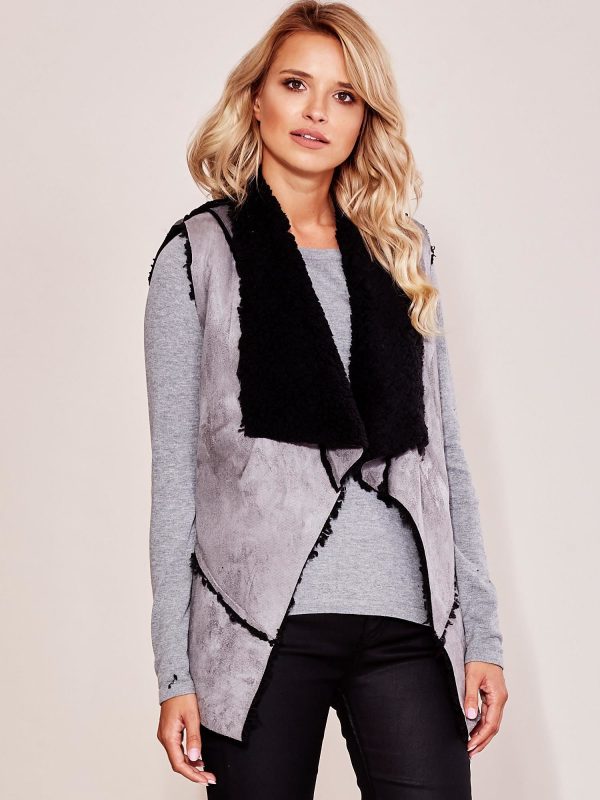 Wholesale Gray vest on artificial sheeper