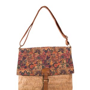 Wholesale Light Brown Roomy Shoulder Bag with Print