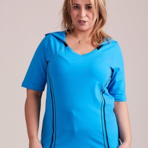 Wholesale Turquoise T-shirt with hood