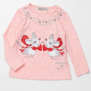 Wholesale Light pink blouse for a girl with appliqué