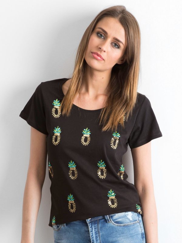 Wholesale Black t-shirt Pineapples