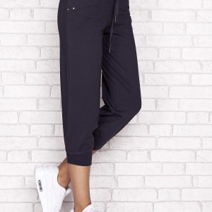 Wholesale Graphite capri sweatpants with applique on pockets