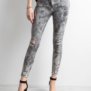 Wholesale Grey jeans with a wash effect