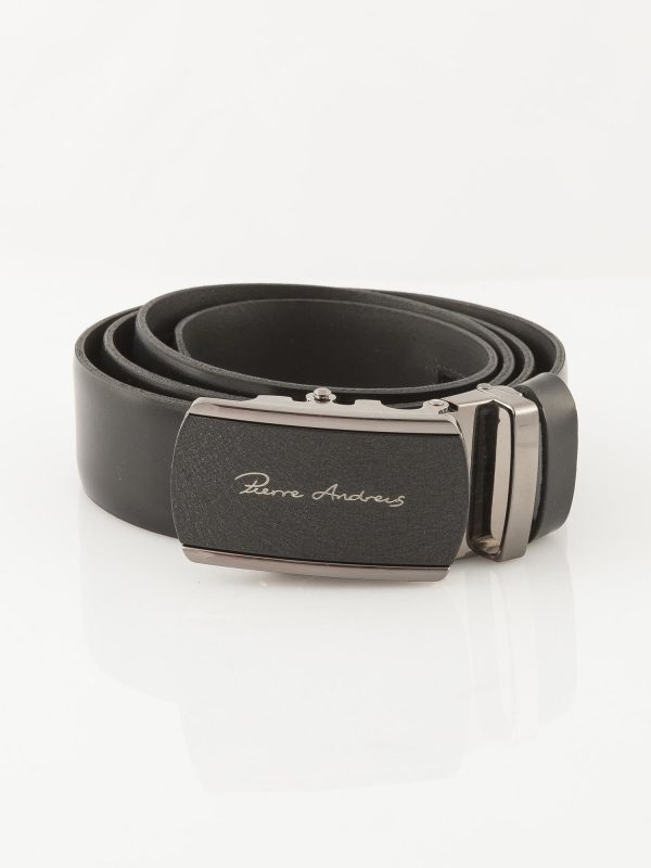 Wholesale Men's Black Belt With Decorative Buckle