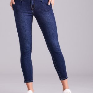 Wholesale Blue high waist jeans with binding