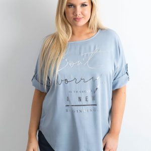 Wholesale Gray loose blouse with lettering