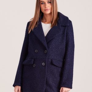 Wholesale Navy blue double-breasted coat