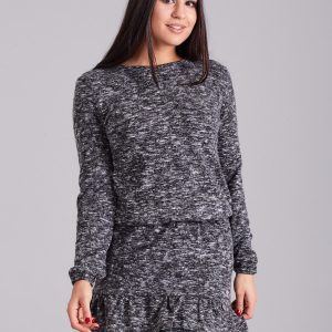 Wholesale Dark gray women's dress with flounce