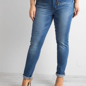 Wholesale Plus Size Blue Denim Pants