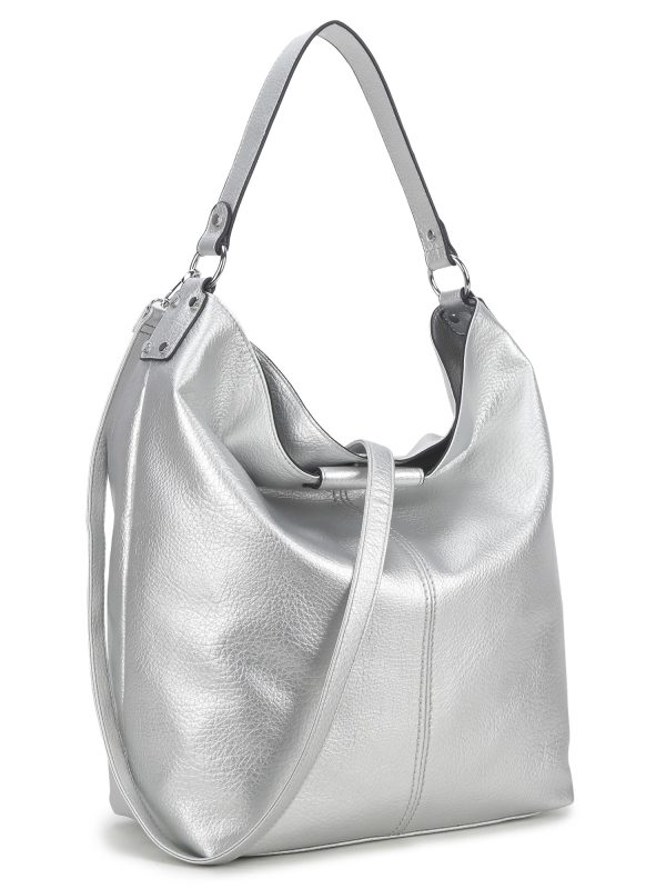 Wholesale Silver shoulder bag with two straps LUIGISANTO