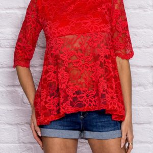 Wholesale Coral lace blouse with basque