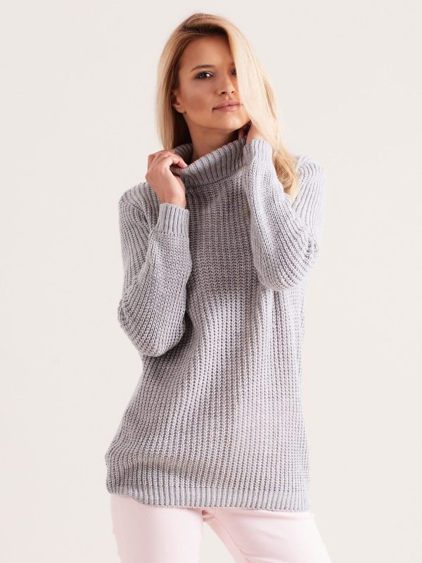 Wholesale Gray turtleneck sweater