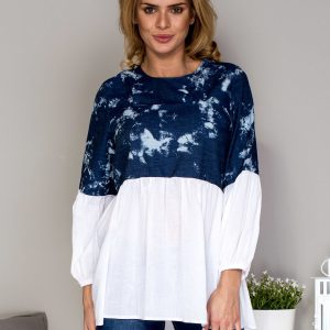 Wholesale Navy blue tunic with wide sleeves