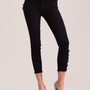 Wholesale Black Women's Pants with Applique