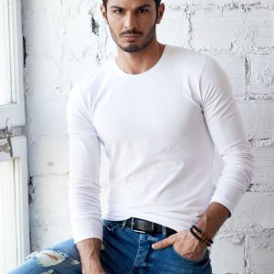 Wholesale White blouse for men's longsleeve