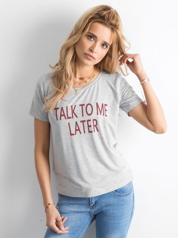 Wholesale Women's T-shirt with grey inscription