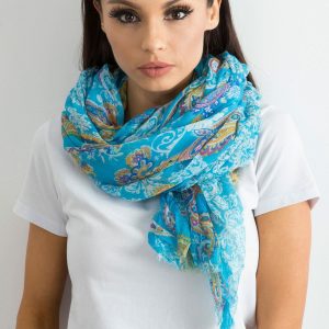 Wholesale Blue scarf with print