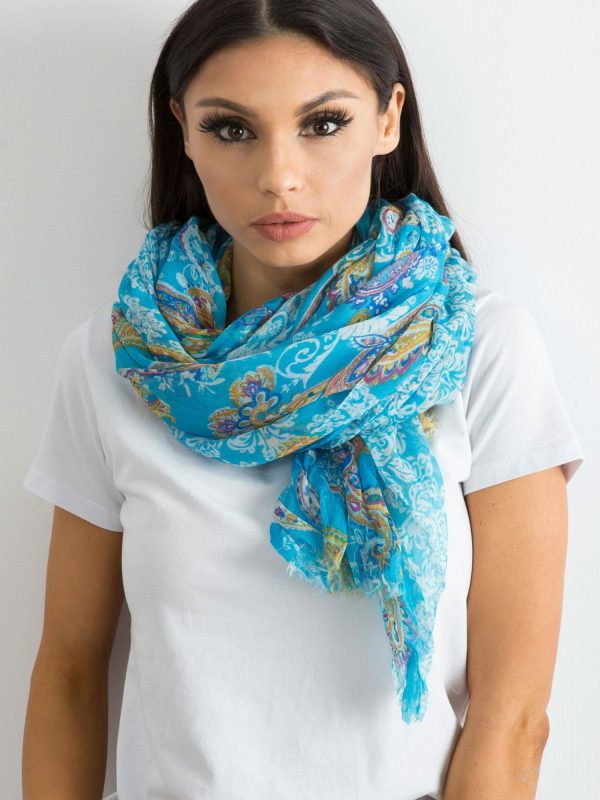 Wholesale Blue scarf with print