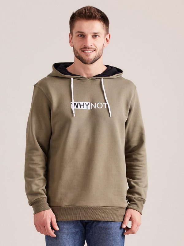 Wholesale Khaki sweatshirt for man with hoodie