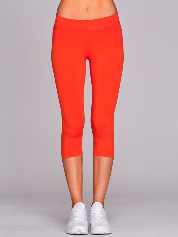 Wholesale Short Thin Sports Leggings Dark Orange